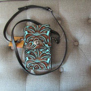 Patricia Nash Tooled TURQ Rivella Crossbody